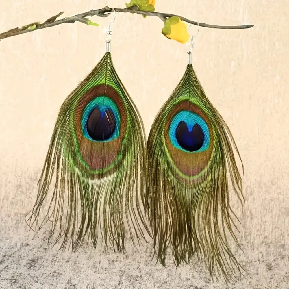 Peacock Feather Earrings
